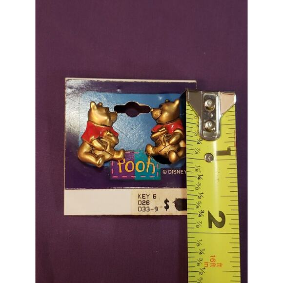 Vintage Disney Winnie the Pooh Clip On Earrings, RJ Design, Original Card - Picture 3 of 9